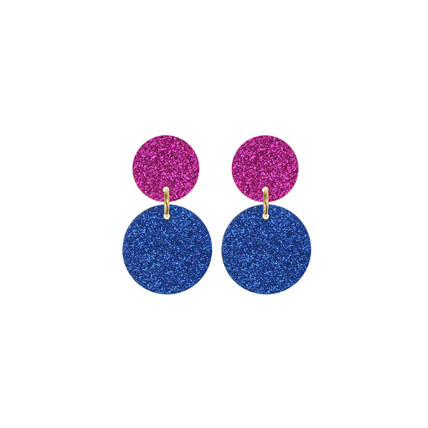 Glitter Cycle Drop Earrings